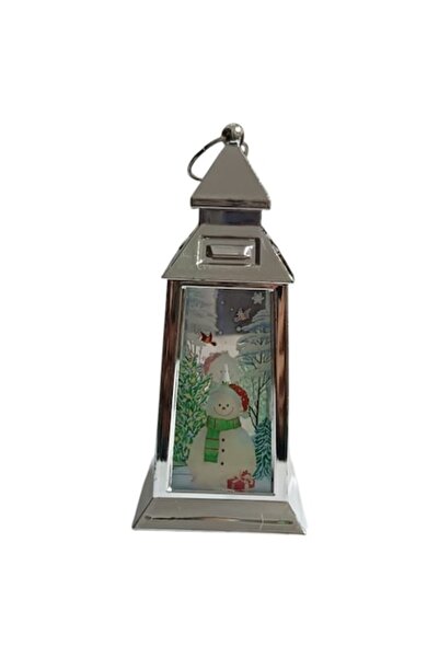 OEM Decorative Lantern, Snowman Model, 12 cm, Silver, LED Lighting