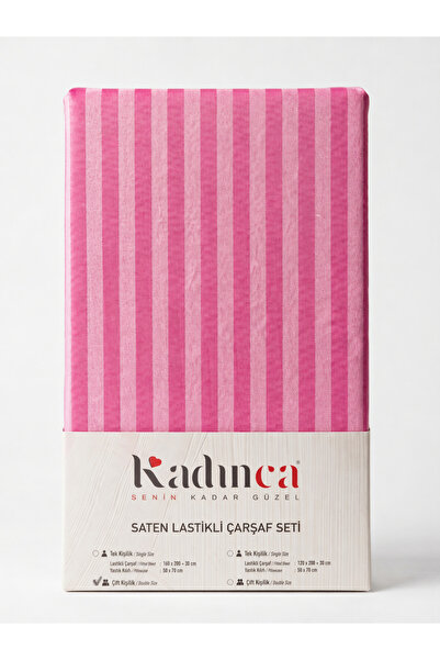 KADINCA سلسلة أريا ® |   طقم ملاءات ساتان مطاطية |   قطني |   مع حقيبة من الب...