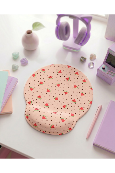 matizya Karpuz Desenli Bilek Destekli Mouse Pad Ergonomik Jel Mousepad Kaymaz...
