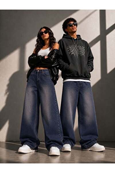 St.Poll Washed Vintage Unisex Baggy Jeans Pants