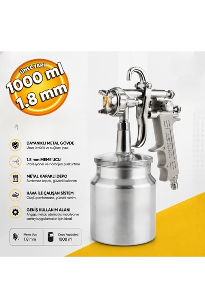Asturo G70 Alttan Depolu Metal KApaklı Metal Gövdeli 1.8 mm Havalı Boya Taban...