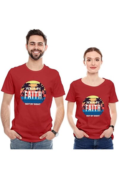 not تي شيرت بتصميم مطبوع للجنسين (Walk By Faith) |   تي شيرت برقبة مستديرة وق...