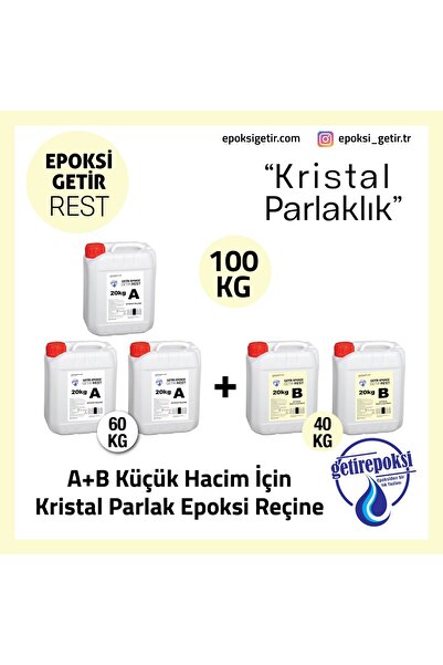 REST 100 Kg A+B Küçük Hacim İçin Kristal Parlak Reçine