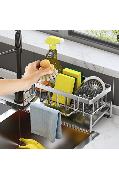 Viyogo Stainless steel holder with drain for dish sponge, 23 x 10 x 9 cm