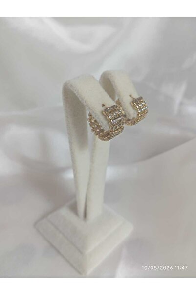 inci çelik aksesuar Steel Geometric Stone Hoop Earrings