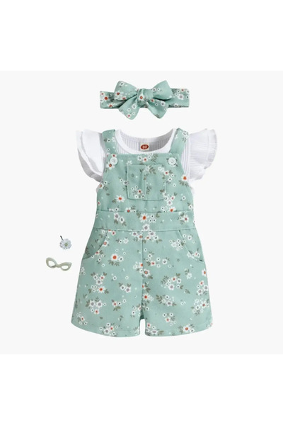 LOOFI Girl's Salopet (Dingri) with Decorative Hair Band (3 - 6 Months)