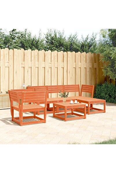 vidaxl Set mobilier pentru gradina 4 piese,maro ceruit, lemn masiv pin