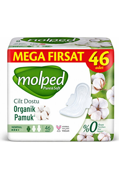 Molped فوط صحية نقية وناعمة عادية 46 قطعة × 4 عبوات