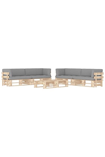 vidaxl Set mobilier de gradina cu perne, 6 piese, lemn pin tratat