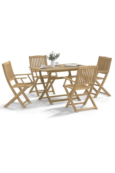 vidaxl Garden furniture set, 5 pieces, solid acacia wood