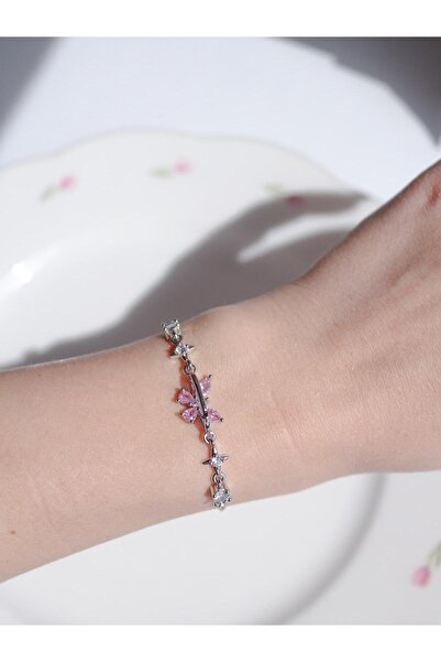 Reorah Collection Pink Blossom Butterfly Bracelet