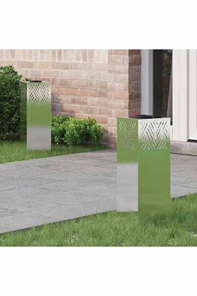 vidaxl Solar LED Pathway Light 2 pcs Silver Stainless Steel