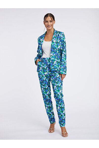 ORSAY Green and blue women's floral trousers