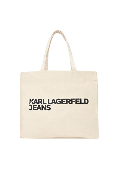 Karl Lagerfeld Γυναικεία Shopper Τσάντα Εκρού Jeans A1W50002-106