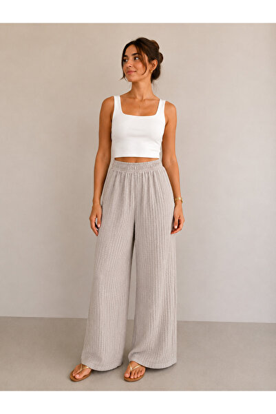 ZİYMO Women's Bubble Kumas Relaxed Fit Pants