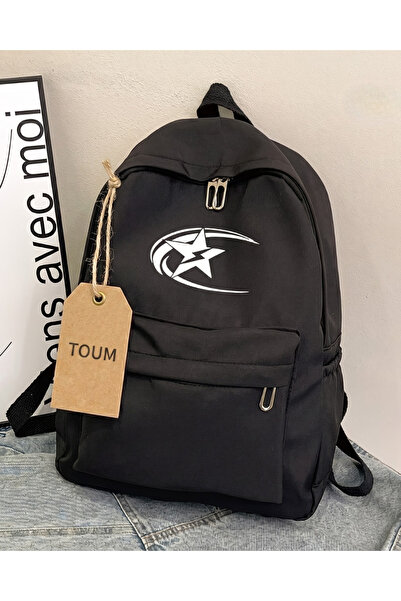 Toum Rucsac școlar, pentru cursuri, cu imprimeu Lună și Stea