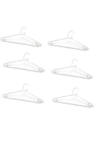 Coronet Set de 6 umerașe din plastic, Coronet, 43 cm, alb