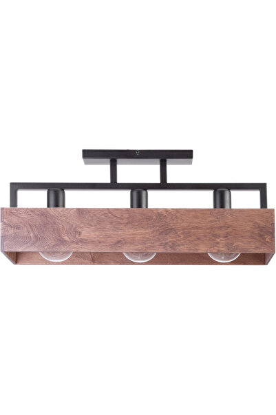 Sigma Lighting Plafonieră decorativă Dakota Loft, Lemn închis la culoare și o...