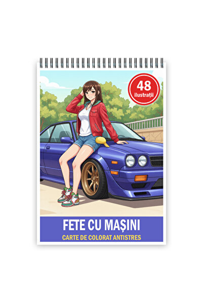 Legendary Gifts Carte de colorat, 48 de ilustratii Fete cu Masini, 102 pagini...