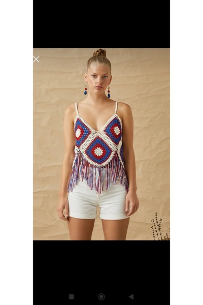 GNY TASARIM Knitted motif crop