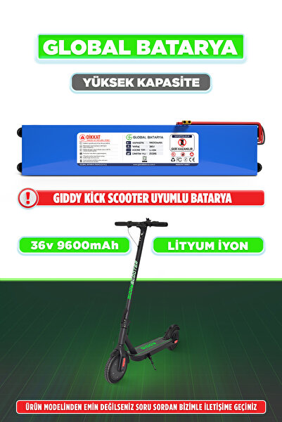 GLOBAL BATARYA Gıddy Kick Scooter Uyumlu Elektrikli Scooter Bataryası 36v 960...