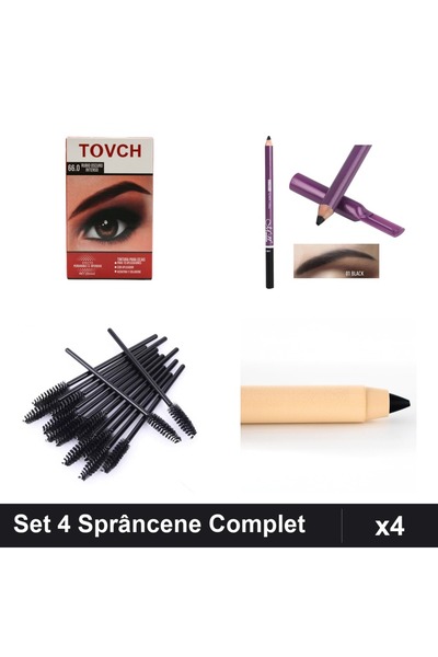 Makeup Set of 4 Eyebrow Pencils and Ink Shades 66.0 and Dark Grey, Styling Br...