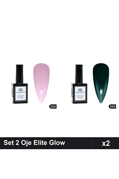 Makeup Set 2 Oje Semipermanente Global Fashion Elite Glow 15ml, Nuante 050 09...