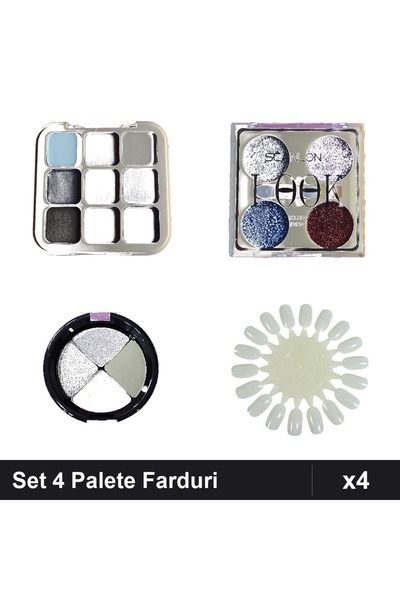Makeup Set of 4 DoDo Scanlon Quiz Eyeshadow Palettes, Rose Glitter Shades, Ey...