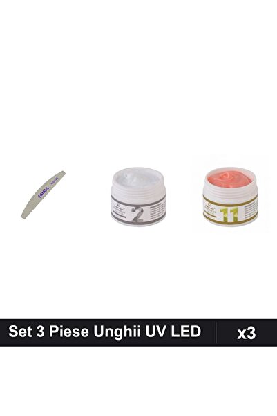 Makeup Set 3 Piese Îngrijire Unghii - Pilă EMMA 100/180, Gel Constructor UV L...