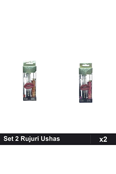 Makeup Set of 2 Lipsticks with Ushas Pencil, Shades 13 and 16, Professional L...