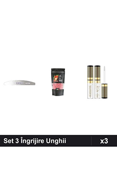 Makeup Emma Nail Care Set 3 - 100/180 File, Strawberry Hair Removal Wax, Eyeb...