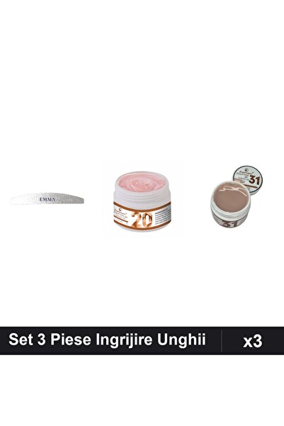Makeup Set 3 Piese Ingrijire Unghii, Pila Emma 120/150, Gel Constructie UV LE...