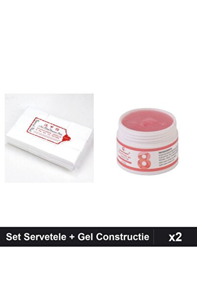 Makeup Set 2 Îngrijire Unghii, Servetele Nail 900 buc + Gel Constructie UV LE...