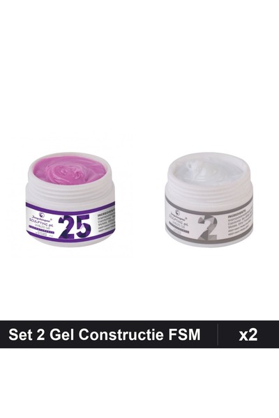 Makeup Set 2 Gel Constructie UV LED FSM 15g, Nuante 25 02, Constructie Unghii