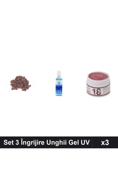 Makeup Set 3 Îngrijire Unghii - Rezerve Smirghel 20 buc, Gel Epilare 100ml, B...
