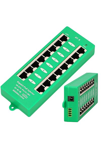 Extralink 8 Porturi |   Injector Gigabit PoE |   Activ, 8 porturi Gigabit 802...