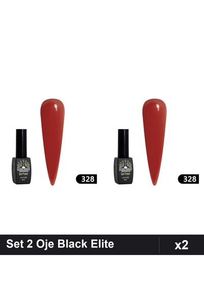 Makeup Set of 2 Semi-permanent Nail Polish Black Elite 8ml, Global Fashion, U...