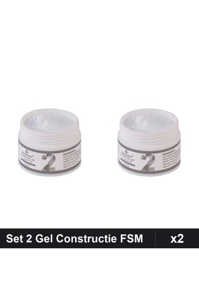 Makeup Set 2 Gel de Constructie UV LED FSM 15g, Nuanta 02, Builder Gel Profes...