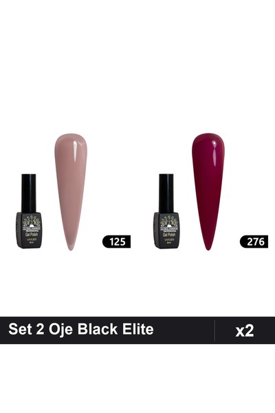 Makeup Set 2 Oje Semipermanente Black Elite Global Fashion 8ml, Nuante 125 27...