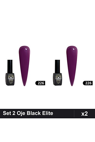 Makeup Set 2 Oje Semipermanente Black Elite 8ml, Global Fashion, Manichiură U...