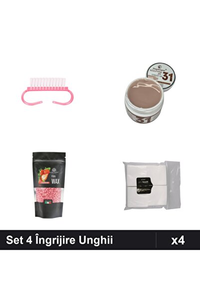 Makeup Set 4 Îngrijire Unghii Profesională, Gel Constructor UV LED 15g, Periu...
