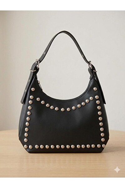 ZERVA QUEEN Staple Detailed Belt Handle Washed Leather Hand and Shoulder Bag