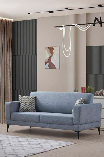 İYENA HOME LİVİNG Vıctor Mekanizmalı 3'lü Koltuk Mavi