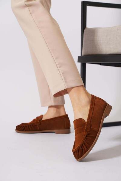 Moda Pie Urema Belted Stitched Women's Loafer Genuine Leather Orthopedic Wome...