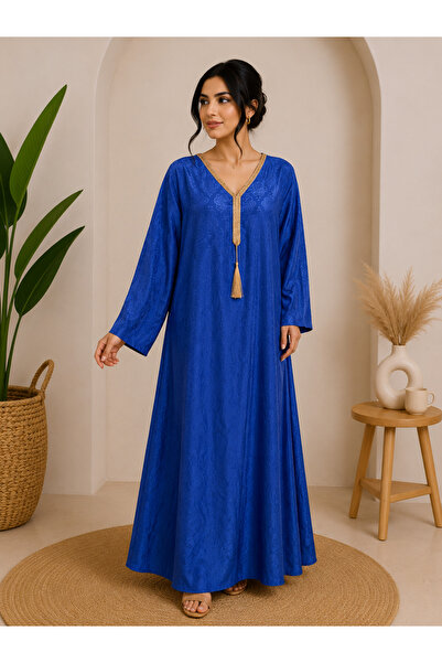 ŞKR Elegant Plain Maxi Jalabia / Kaftan Dress