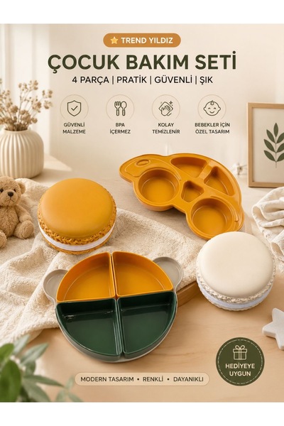 Clinica Home 4 Parça Çocuk Bakım & Mama Seti