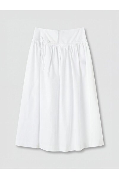 LC Waikiki Lcw Modest Waist Zipper Poplin Flared Skirt