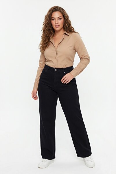 dekploy Women's High Waist Wide Leg Denim Loose Pants Bgl-St05449