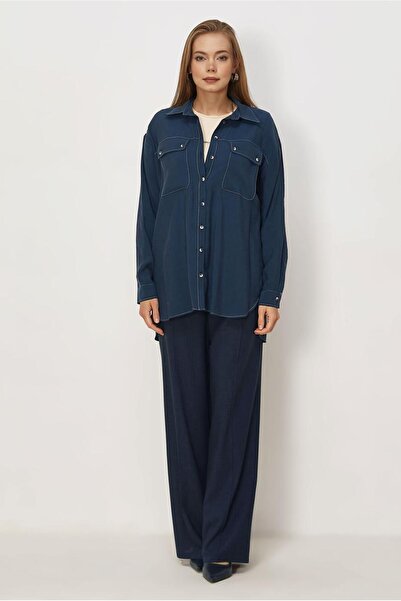 Alvina Shirt Collar Modal Tunic 46464