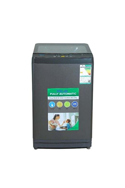 MELING Top Load Automatic Washing Machine, 7KG, Glass Door, Silver - MTL80-620G